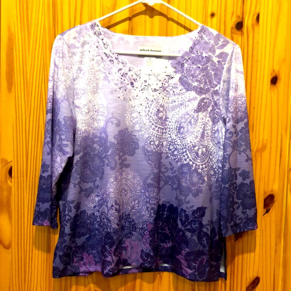 Alfred Dunner Purple Hues Pullover
